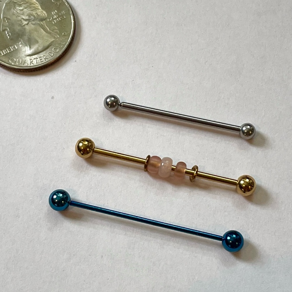 Industrial Bar Earrings 16g and 18g